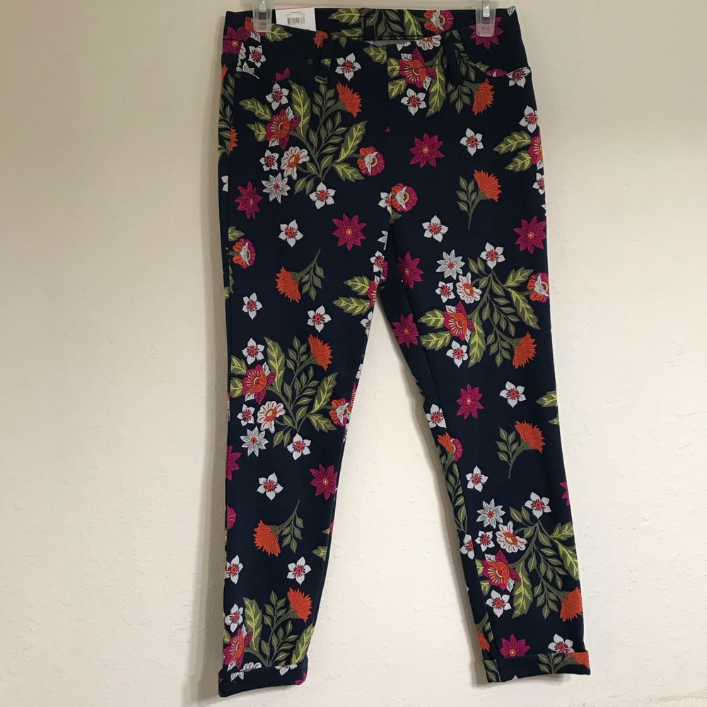 🍀time and tru flowered women's leguin pants sz s